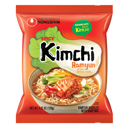 Nongshim Kimchi Ramyun – Spicy Korean Noodles with Tangy Kimchi Flavor (4 pack)