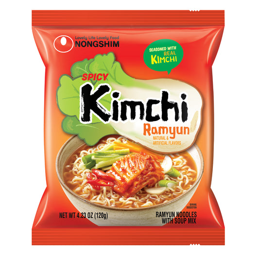 Nongshim Kimchi Ramyun – Spicy Korean Noodles with Tangy Kimchi Flavor (4 pack)