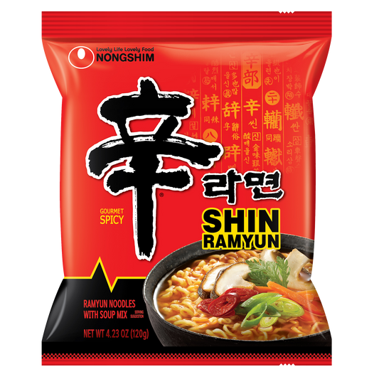 Nongshim Shin Ramyun – Gourmet Spicy Korean Instant Noodles (4 pack)